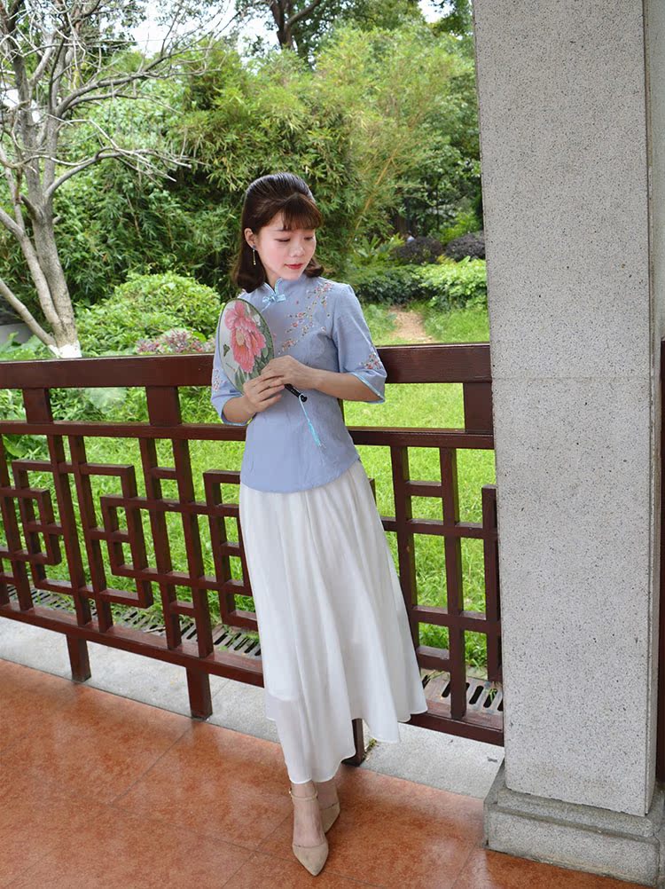 Cha mẹ và con trang phục Tang phù hợp với phong cách Trung Quốc mother-in-law Hanfu 2018 mới nữ của phụ nữ Cộng Hòa của Trung Quốc gió trang phục cho thấy hiệu suất quần áo