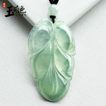 Jade cute color ice Jade jade leaf pendant mens and womens golden branches jade leaf pendant leaves a variety of optional Q2311