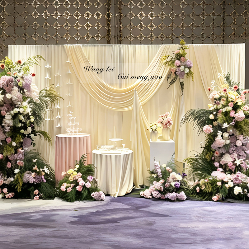 Engagement Banquet Decoration 2026 Korean Style Simple and Elegant Kt Board High-End Minimalist Hotel Wedding Backdrop Scene