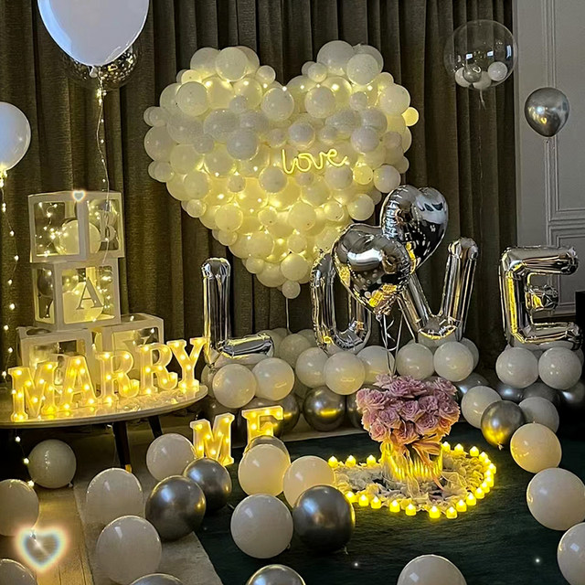 Indoor and outdoor balloon ceremony wedding proposal