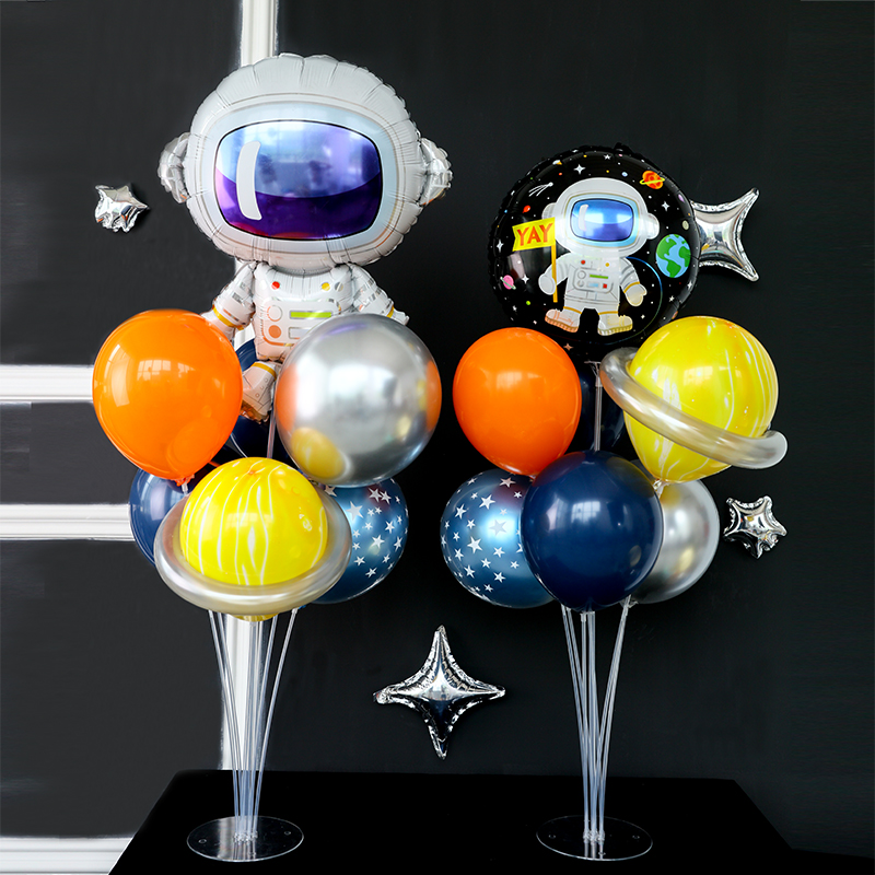 Boy birthday space theme balloon table floating Children's birthday decoration Male baby 100 days banquet decoration