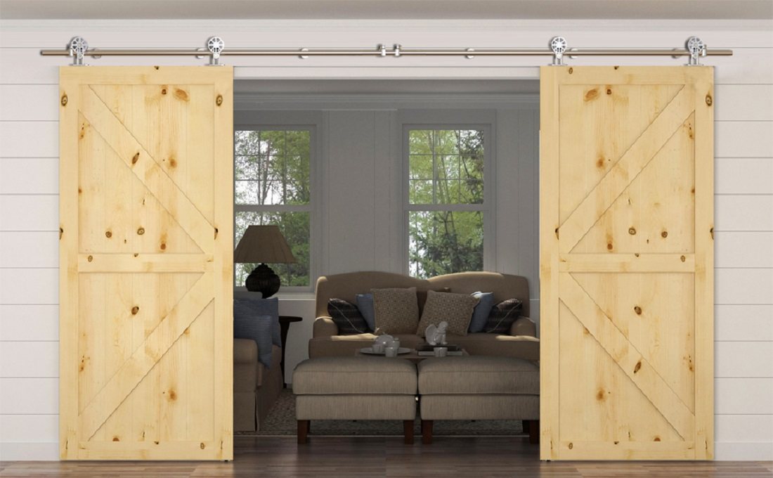Bypass barn door kit