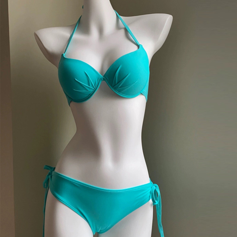 Tiffany Blue Slimming Bikini with Underwire for Small Busts, Push-Up, Vacation Swimwear for Women, Beachwear Tiffany Blue Slimming Bikini with Underwire for Small Busts, Push-Up, Vacation Swimwear for Women, Beachwear