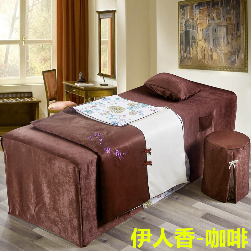 Vẻ đẹp châu âu trải giường bốn bộ cotton Hàn Quốc lụa và linen beauty salon đầu vuông đầu tròn massage trải giường mùa hè phần mỏng