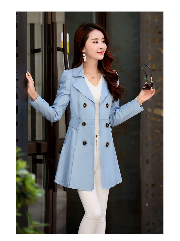 long bubble coat 2022 autumn new women's Korean version fashion and elegant office slim temperament coat windbreaker parka coat