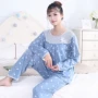 Mùa xuân và mùa thu Mùa hè tuổi trung niên Cô phụ nữ Bộ đồ ngủ dài tay Cotton shop đồ nữ