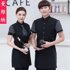 Форма для персонала 酒店工作服夏装女餐饮饭店网咖西餐厅火锅店服务员工作服短袖套装