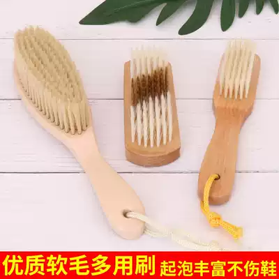 Shoe brush Solid wood soft hair long handle multifunctional household brush Laundry board brush Dust removal brush Floor brush Collar brush Bed brush