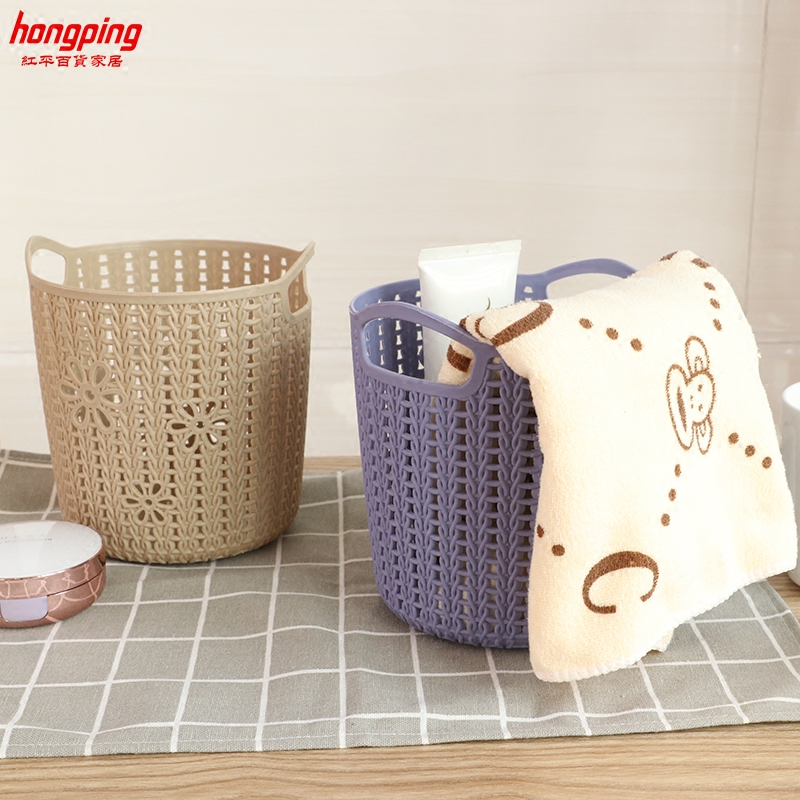 Round anti-ratchicate plastic desktop containing basket small number of items basket Cosmetic Containing Basket Hollowed-out Small basket