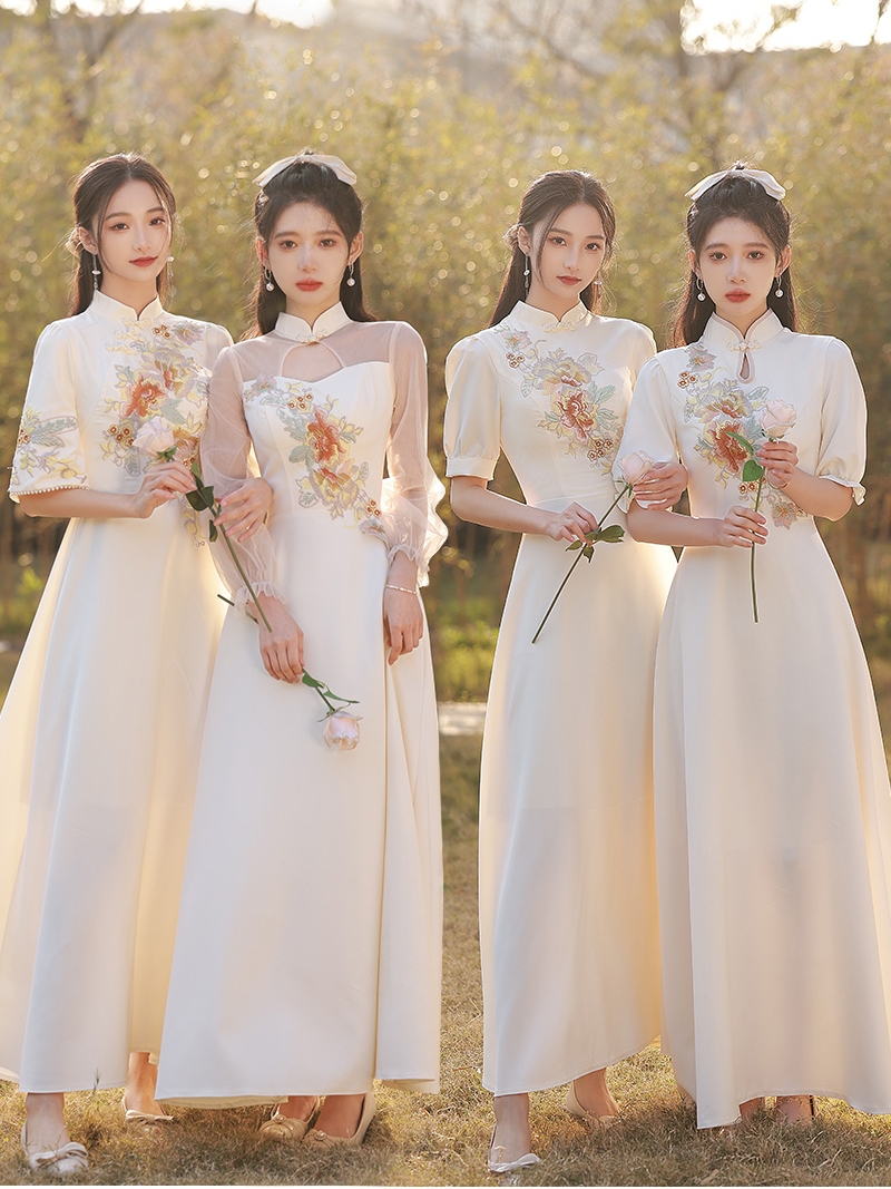 Bridesmaid dress, cheongsam for elementary school students, suit, fitted, Chinese style