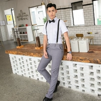 Рубашка, штаны, подтяжки, галстук-бабочка