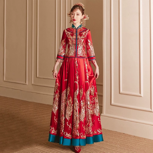 Ханьфу для невесты подходит для мужчин и женщин, дракон и феникс, китайский стиль, для подружки невесты