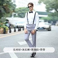 Рубашка, штаны, подтяжки, галстук-бабочка