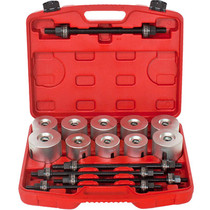 27-piece set of automotive bushing and rubber sleeve disassembly and assembly tools for all vehicle series. Special disassembly tools for disassembling rear axle iron bushings.