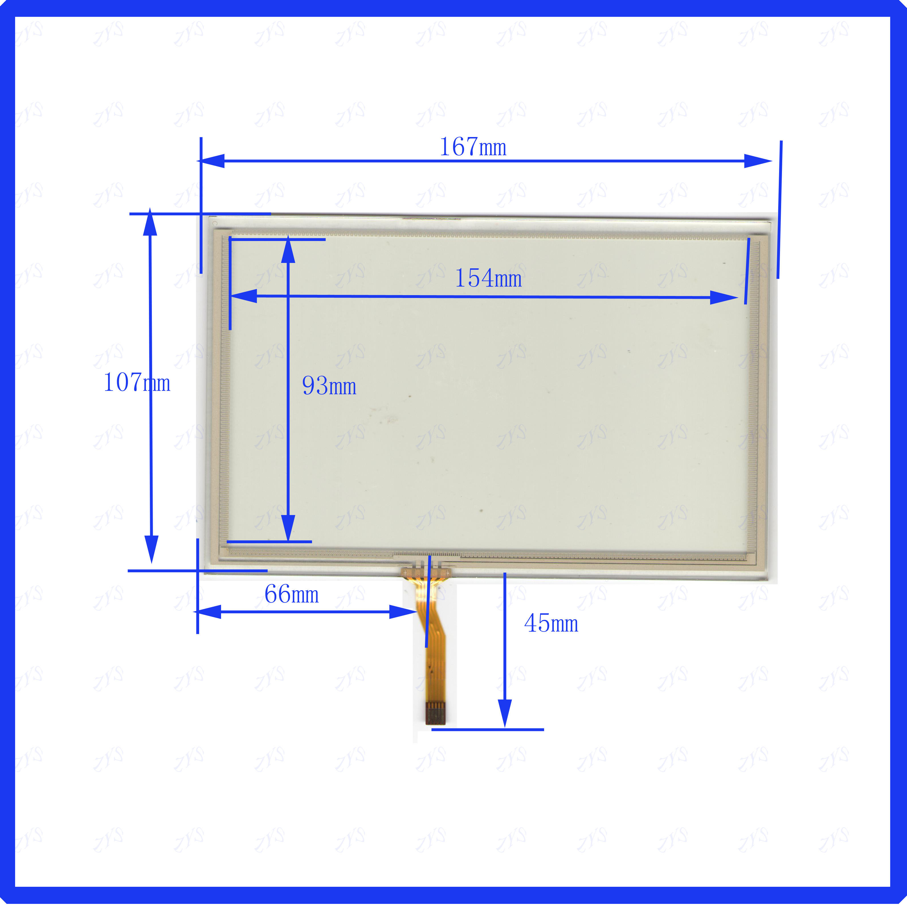167 * 107 5 wire work control special touch handwritten outside screen glass 167 * 107MM
