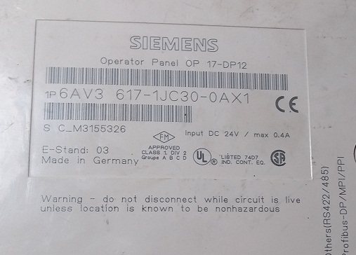 SIEMENS OP17-DP12 6AV3617-1JC30-0AX1 Siemens Circuit Board