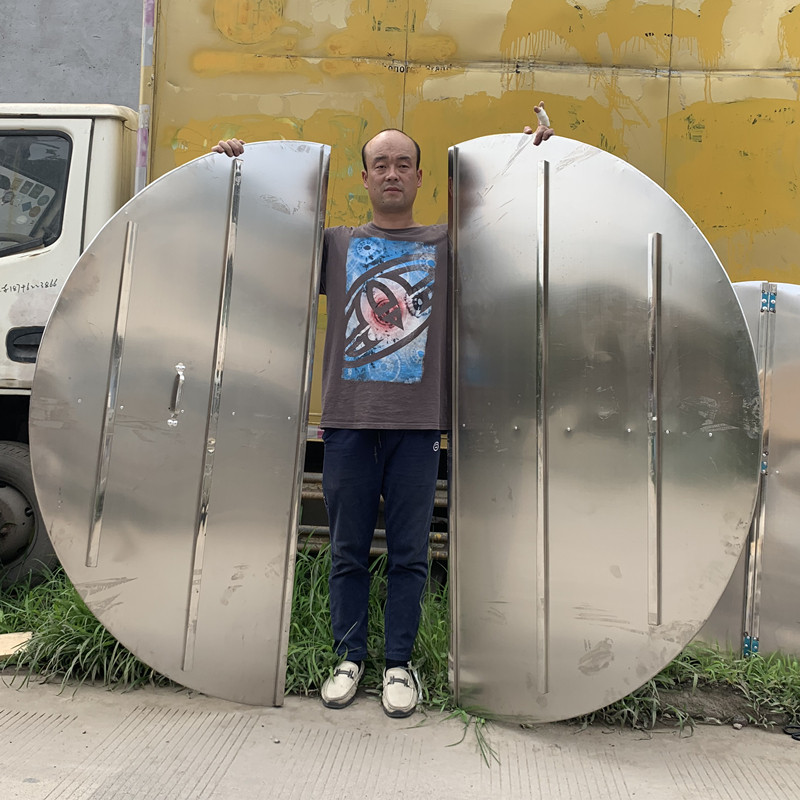 Custom extra-large folding stainless steel large pot lid 1 m 1 5 m large iron lid cover lid thickened semicircle lid