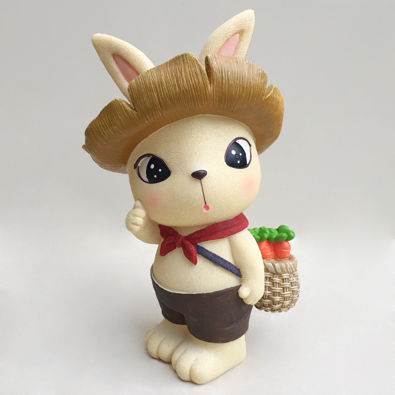 2017-9-9=27cm height 15cm wide - Lotus leaf carrot basket carrot rabbit male plaster mold cartoon new painting