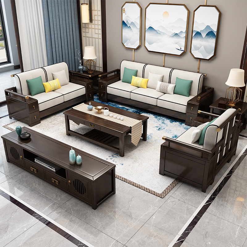 New Chinese solid wood sofa combined winter and summer dual purpose light luxury small family modern minimalist living-room Guido Princess Storage Furniture