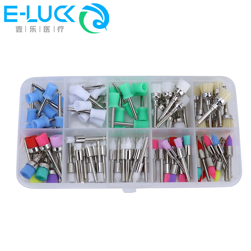 Dental polishing brush bending machine with polishing cup small bristle bristle brush color flat tip 100 pieces a box