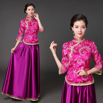 Classical dance performance suit Female long dress Elegant Chinese style Guzheng opera dance costume Square dance performance suit spring