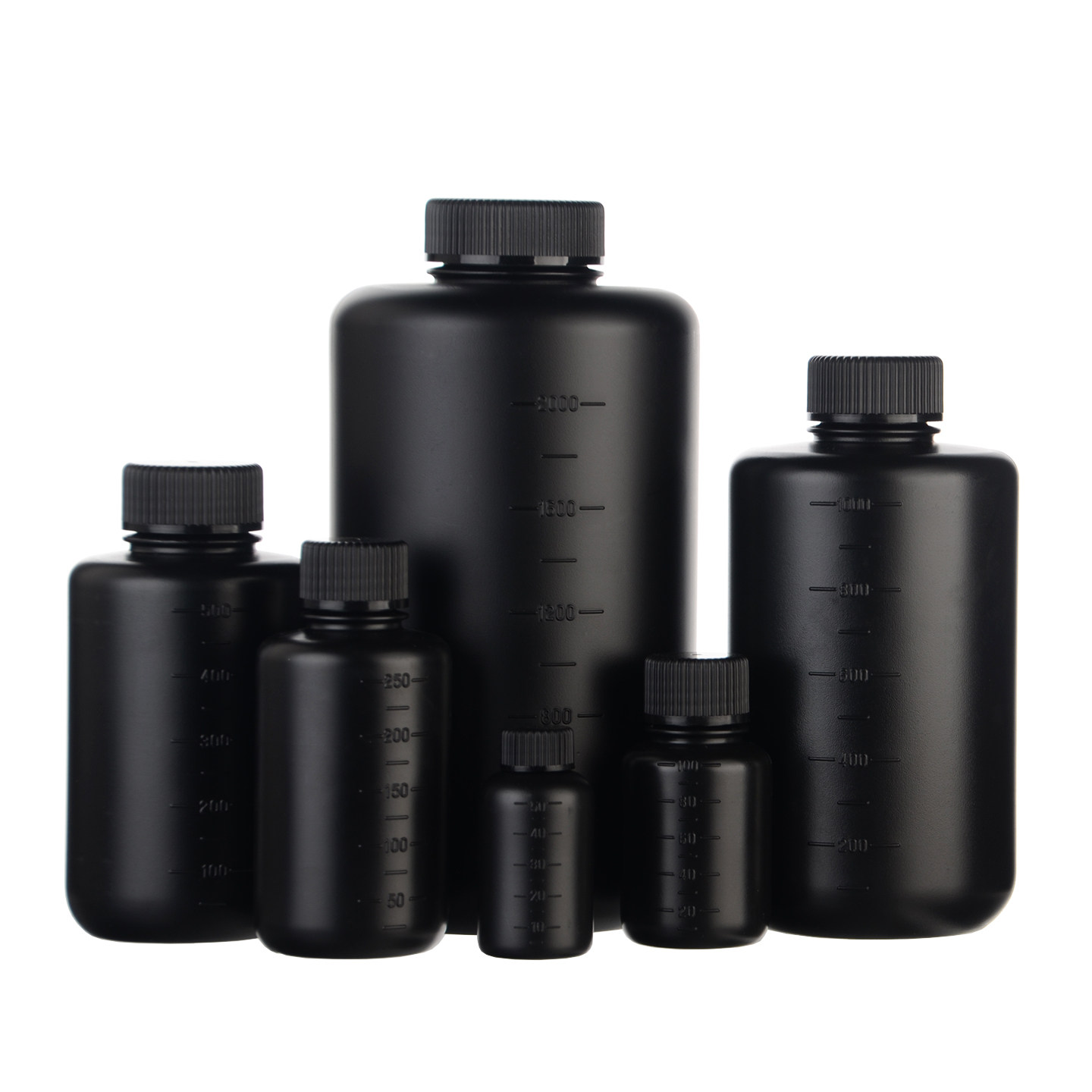 NIKKO试剂瓶塑料瓶500ml1L5L10L黑色避光HDPE大小口瓶日本进口