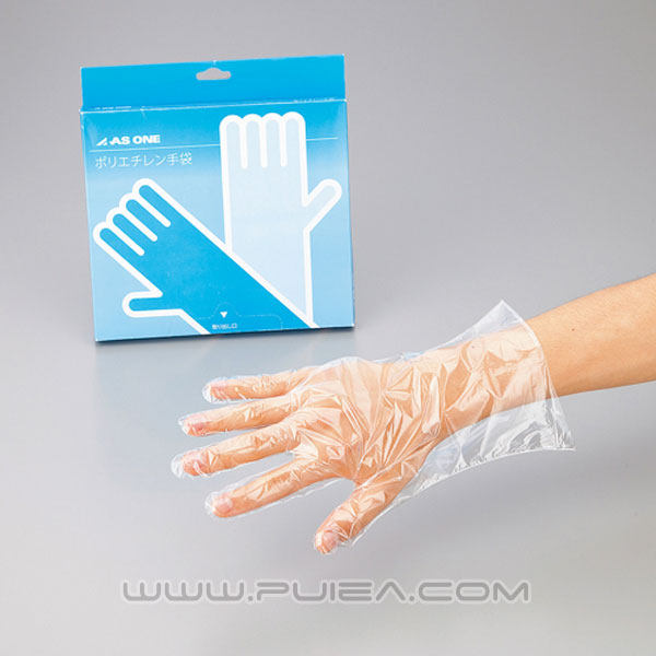 Japan ASONE disposable PE glove mid number M 100 box thickened transparent home kitchen beauty protection