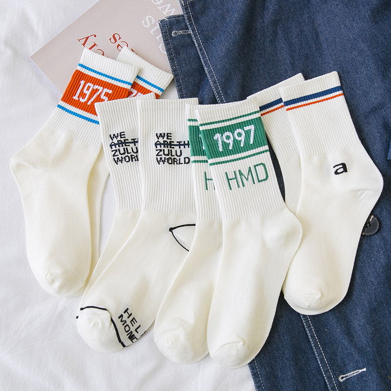 Socks women's mid-tube socks summer thin cotton ins tide cute Japanese sports style spring and autumn long tube stockings Zhuji