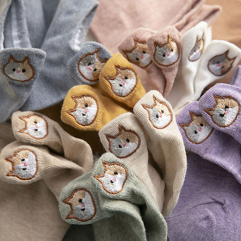 Socks Children Short Sox Low Gang Shallow Mouth Pure Cotton Cute Day Ensemble Cartoon Solid Heel Invisible Socks Spring Summer Thin isntide