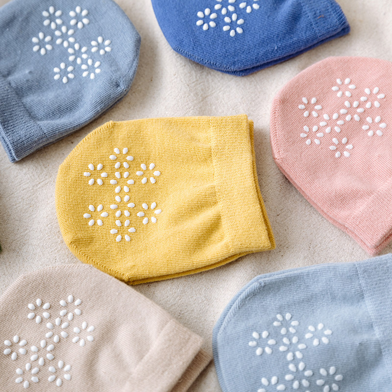 Semi-Cut Socks Children Short Socks Pure Cotton Spring Summer Thin ins Chains Candy Color Invisible Socks Lady Shallow invisible Silicone Slip