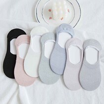Socks women cotton summer thin mesh breathable hollow boat Socks shallow invisible silicone non-slip non-slip socks bottom