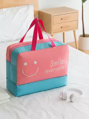 Large capacity travel bag portable trolley bag shoulder portable waterproof folding short-distance luggage moving bag