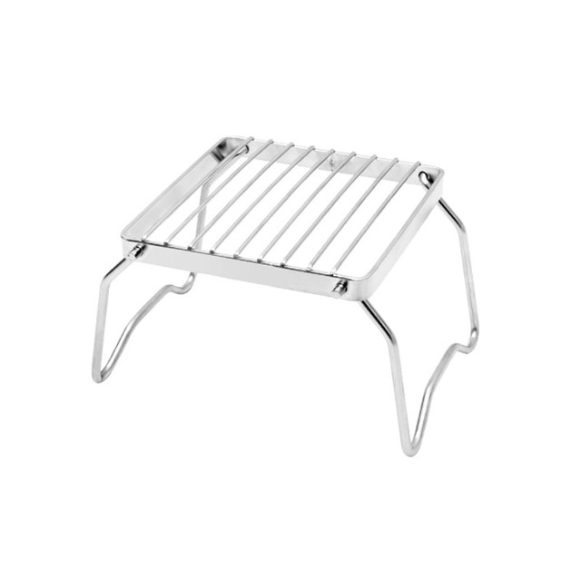 Outdoor Camping Furnace End Mini Folding Bracket Portable Grill Grill Tray Stainless Steel Pan Bracket Send Handbag