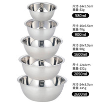 Camping portable picnic barbecue stainless steel bowl 5-piece bowl large soup bowl rice bowl outdoor household kitchen cookware