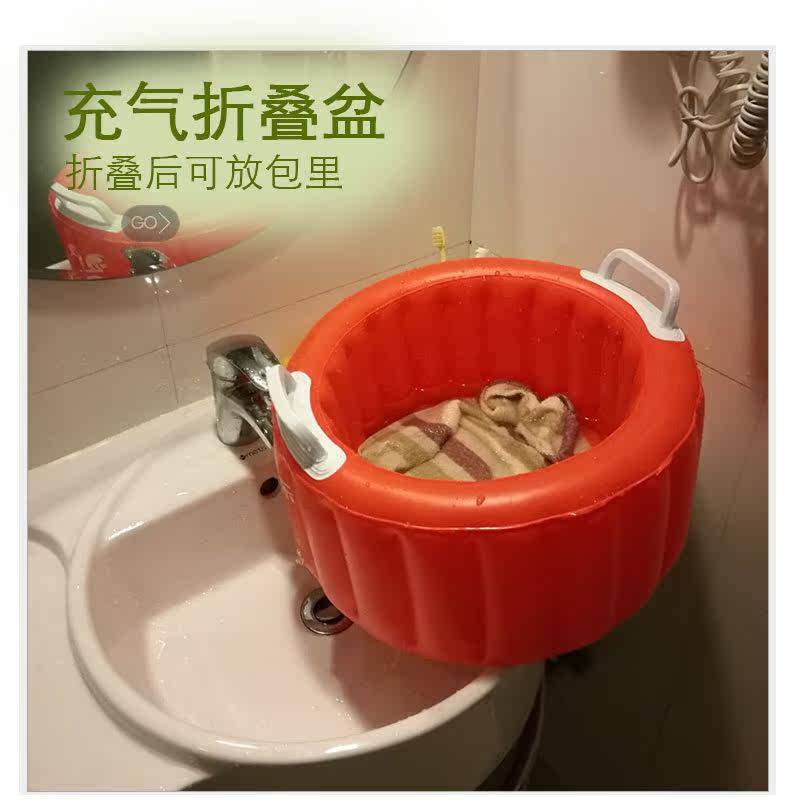 Folding foot wash basin Portable travel can be loaded with hot water thickened travel foot bath basin Outdoor washbasin folding