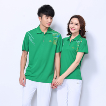 Summer thin short-sleeved sports womens T-shirt Short-sleeved sports top Square dance sports top Short-sleeved couple shirt