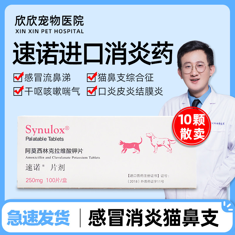 Pfizer Sono Sono Tablets Teddy Golden Retriever Cold Anti-Inflammatory Medicine Pet Cough Urethritis 250mg 10 Capsules