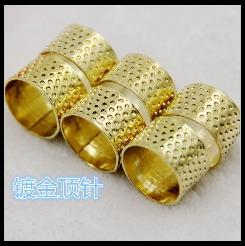Premium 1 Yuan Store Products Wedding items Bronze Color Thimble Thread Live Ring Cross Embroidered hand finger thimble