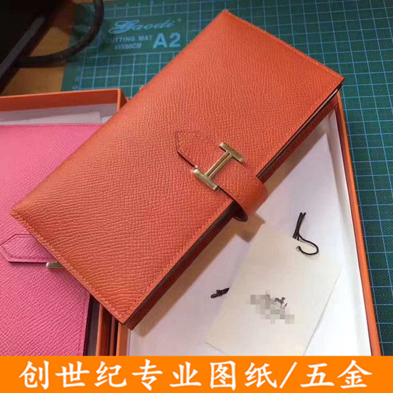 Genesis Criteria Long Closed Clamp Drawing Handmade Leather Wallet Wallet Premium Hardware Accessories