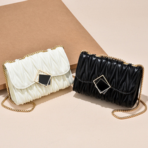 Star Same-style Chain Mini Packet Netting Red Popcorn 2021 Summer high-end rhombus with single shoulder inclined satchel bag