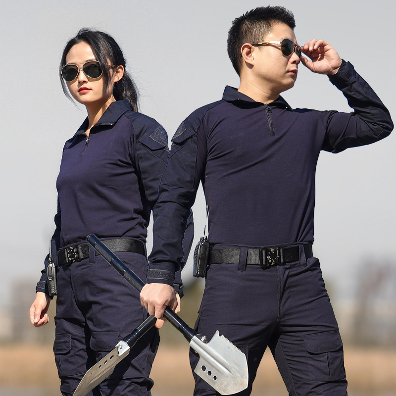 Outdoor new Tibetan blue tactical frog suit camouflage suit CS training suit XL agent instructor suit male long-sleeved