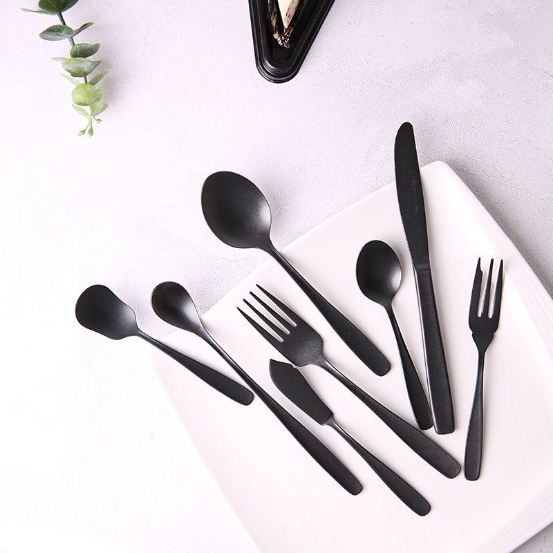 Japan ELFIN knife fork spoons Western-style cutlery sets home Nordic dessert Western food steak knife long handle spoon ins