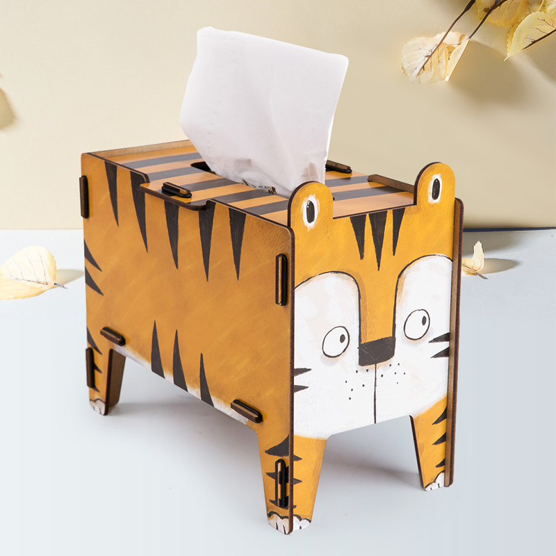 () German Werkhaus Creative artisanal DIY assembly Tiger tissue box decorated with tiger-year toilet paper box