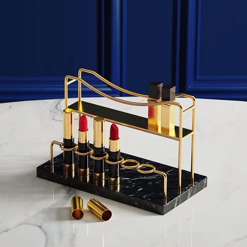 bencross cosmetics storage box desktop dressing table marble display rack lipstick rack Net Red