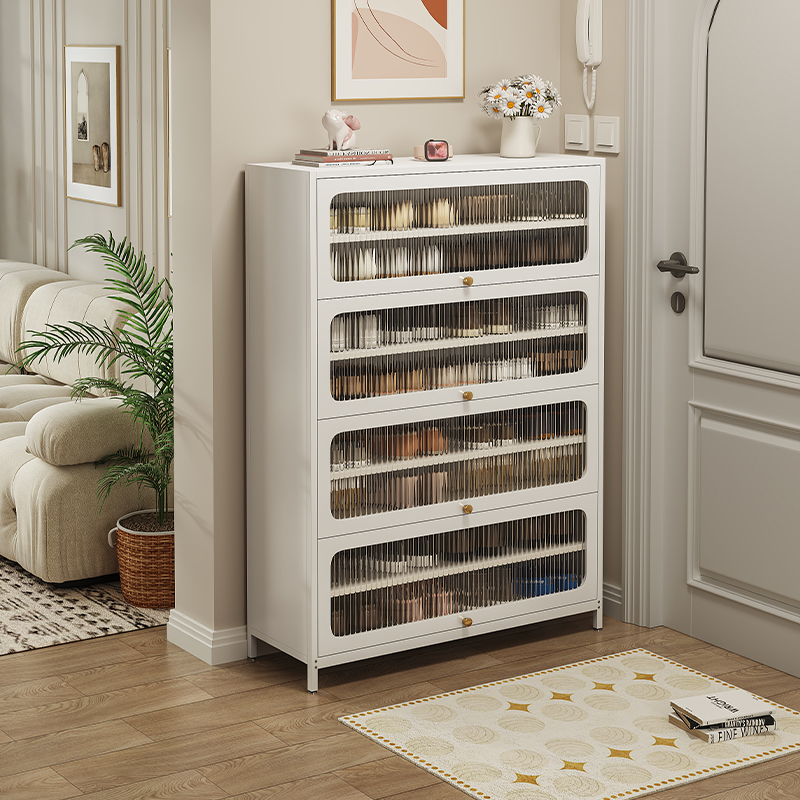 Home steel shoe cabinet doorway floor multilayer dust-proof shoe rack Entry into the house Entrance Doors Large Capacity Containing Open Door Shoe Cabinet-Taobao