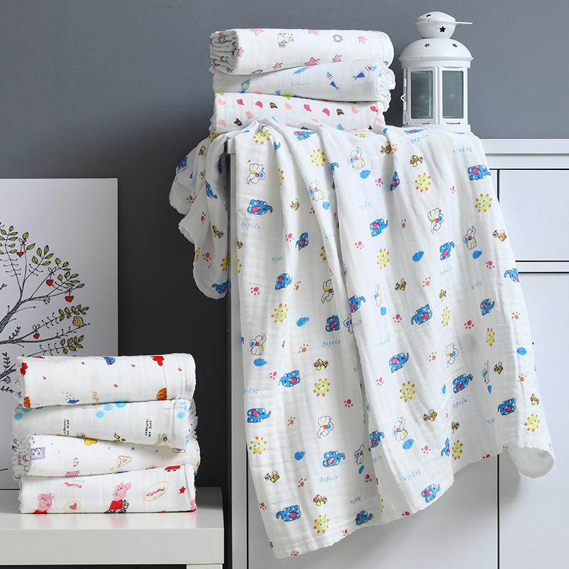 Pure cotton gauze newborn baby bath towel newborn baby wrapper soft skin-friendly cotton baby wrapped in spring and autumn style quilt