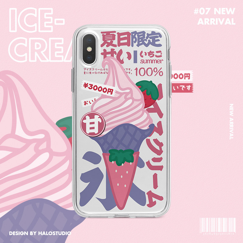 Halo Studio Original Strawberry Suitable for Apple iphone11 X se2 Huawei Transparent Phone Protection Shell