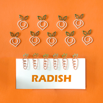  Cute carrot paper clip Onigiri food cartoon candy Metal paper clip bookmark clip