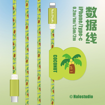 HaloStudio is suitable for Apple iphone Huawei Android mobile phone charging cable type-c coconut data cable