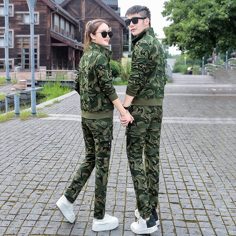 2021 new high-elastic camouflan suit Men's spring and autumn long sleeves Gats to increase the uniform female sailors' dance performance